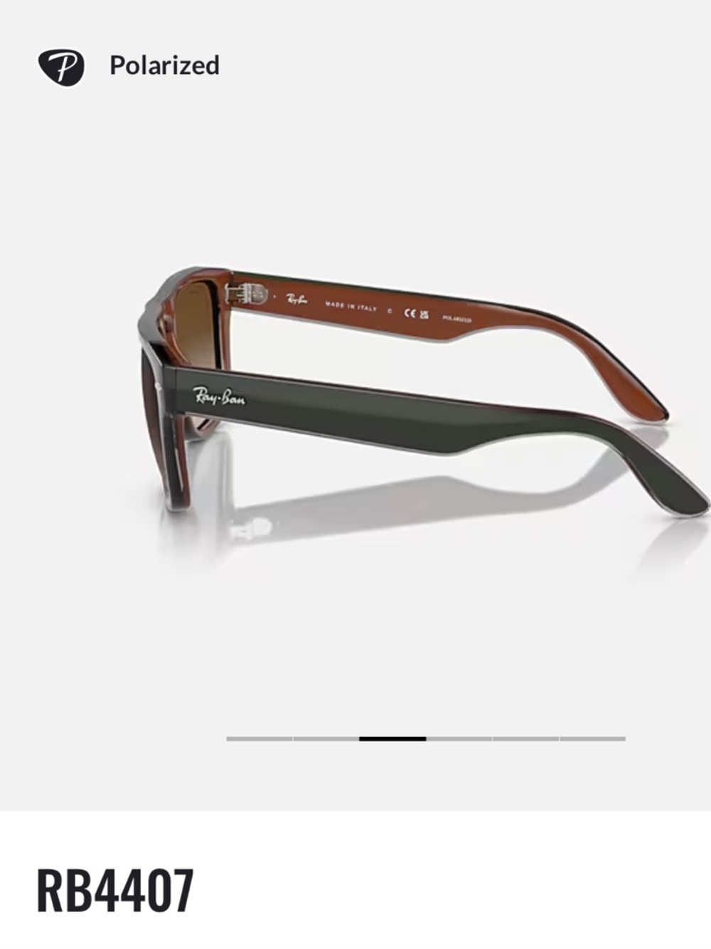 Rayban RB-4407 gradient brown lens, in green. - Picture 9 of 9